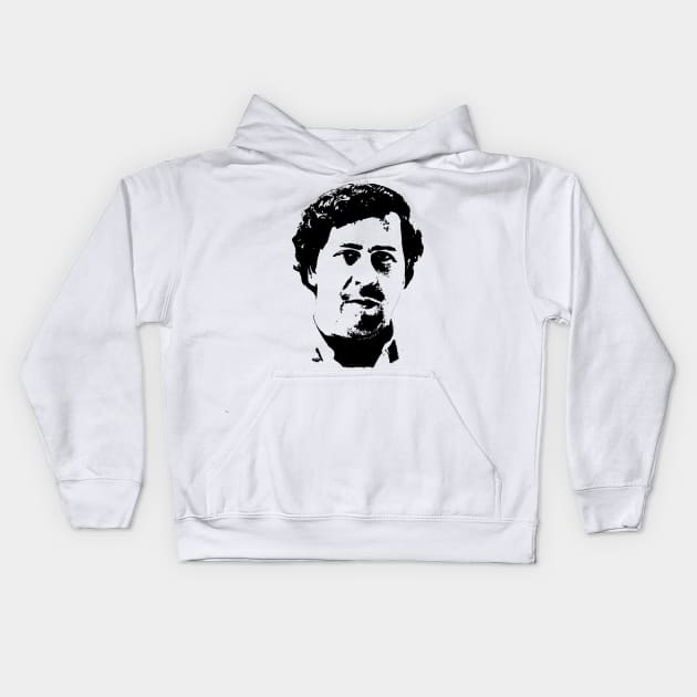 Pablo Escobar Portrait Kids Hoodie by phatvo